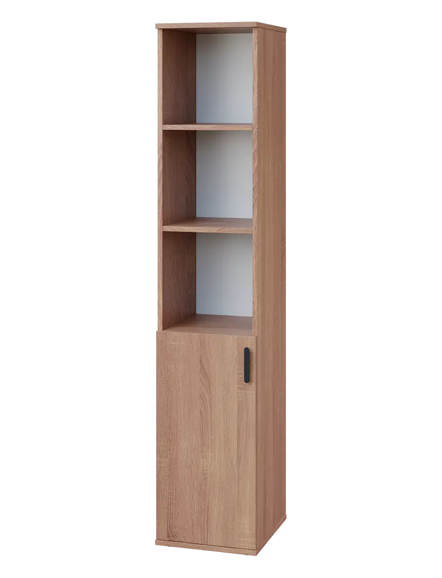 LN 5 - 3DN kancelářská skříň, 1-dveřová/nika, levá, 1822x360x400, dub bardolino